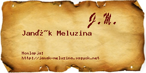 Janák Meluzina névjegykártya